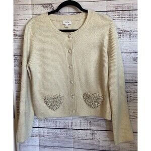 Cece Womens cream Cardigan Size Medium new with tags